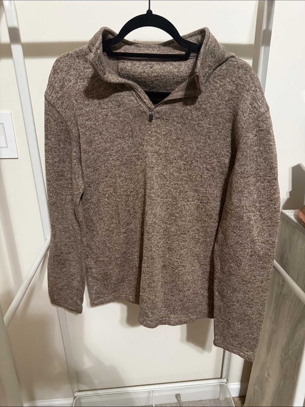 Othr Men's Heathered Taupe Zip-Up Sweater